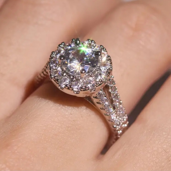 Women's rings 925 sterling silver Topaz & Zirconia stone size 6 to 9 - Picture 7 of 7